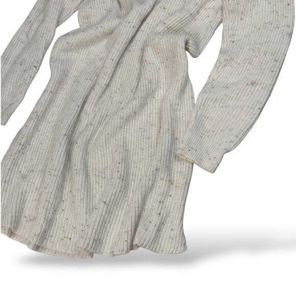 Madewell Donegal Sweater Dress Womens Sz XL Ivory Wool Blend Curved Hem Knit - Picture 5 of 10